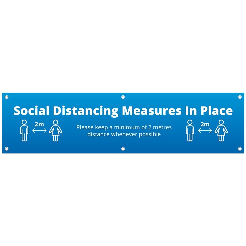 2x0.5 Social Distance Banner - Blue